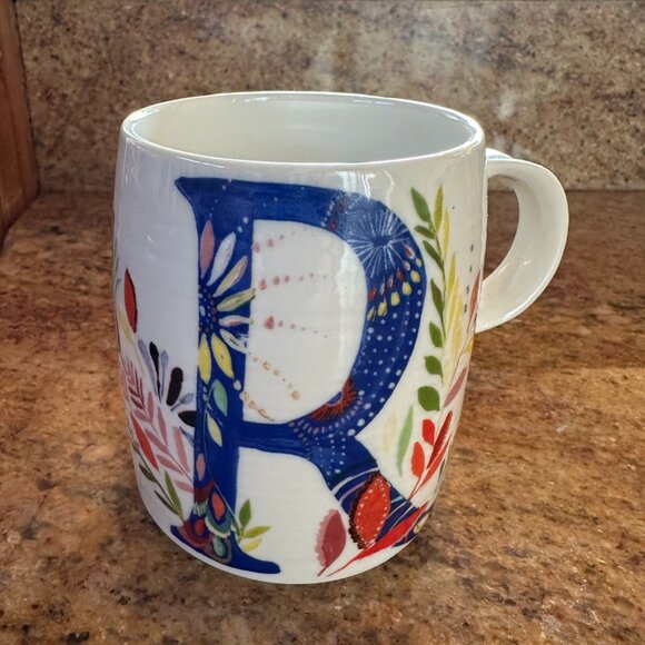 Anthropologie Other - Anthropologie Petal Palette Monogram Letter " R " Ceramic Mug by Starla Halfman
